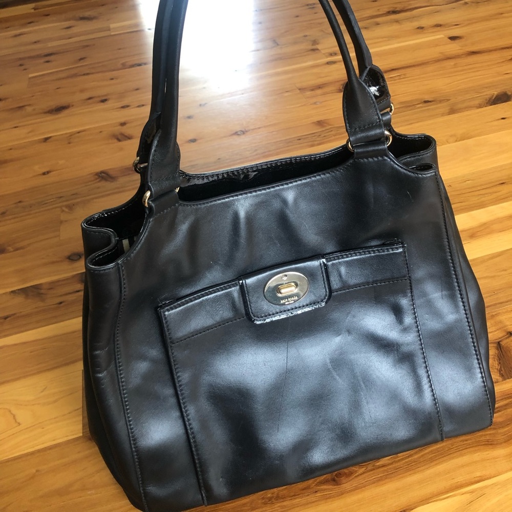 Large Black Leather Kate Spade Tote